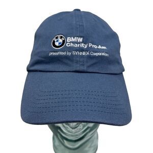 BMW Mens Pro Am Baseball Cap Hat Blue Logo Strapback Embroidered Golf OS
